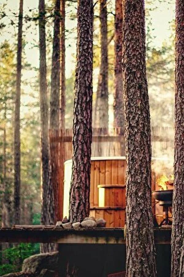 Badstue i skogen ved Herangtunet Mountain Lodge i Heggenes, Valdres