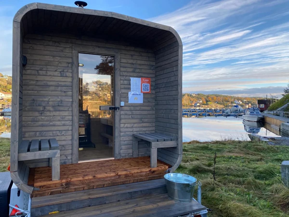 Kur Sauna Tangen mobil badstue ved sjøen på Tangenodden i Sandefjord